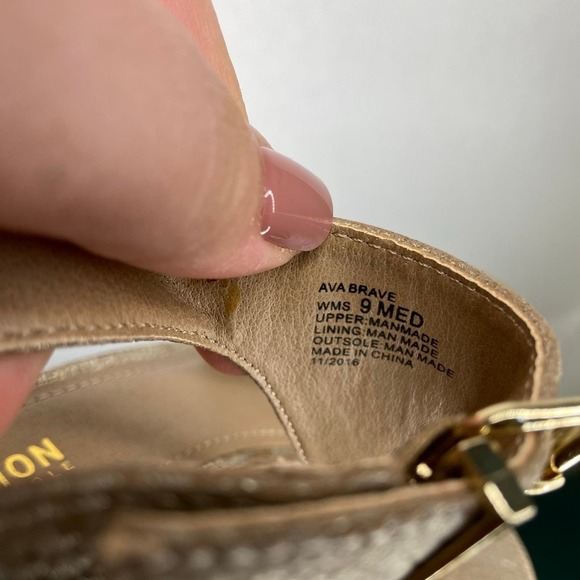 Kenneth‎ Cole Reaction | Wedges Snakeskin 38 Gold - Picture 5 of 6